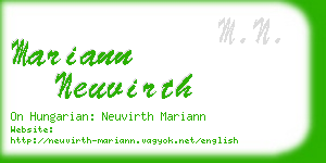 mariann neuvirth business card